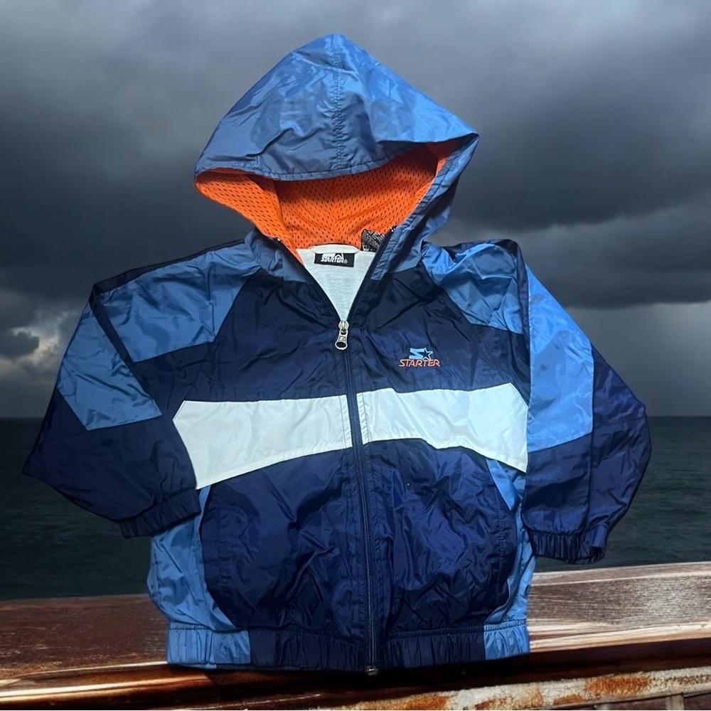 STARTER Retro JUNIOR BOYS 4 Blue Orange full zip jacket